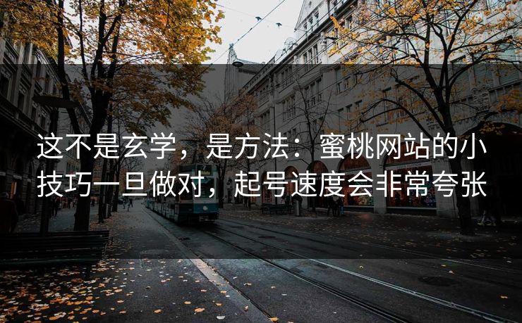 这不是玄学,是方法:蜜桃网站的小技巧一旦做对,起号速度会非常夸张 这不是玄学,是方法:蜜桃网站的小技巧一旦做对,起号速度会非常夸张